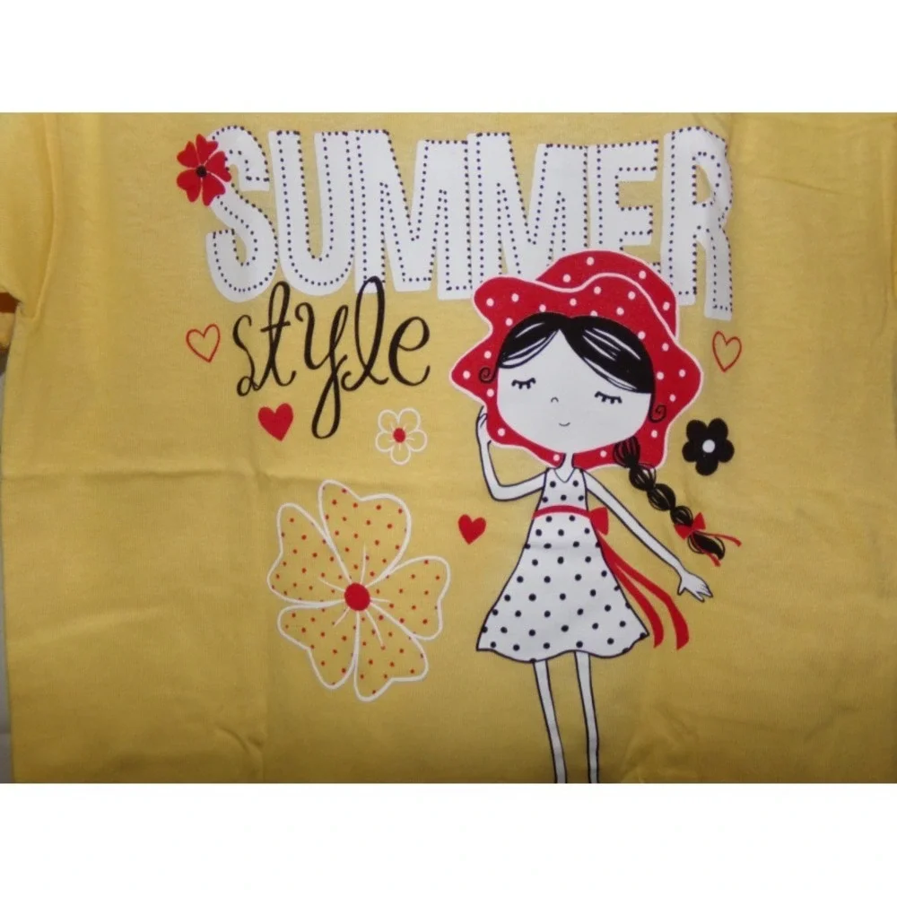 Girls Summer Style‎ T-Shirt, Yellow, Medium